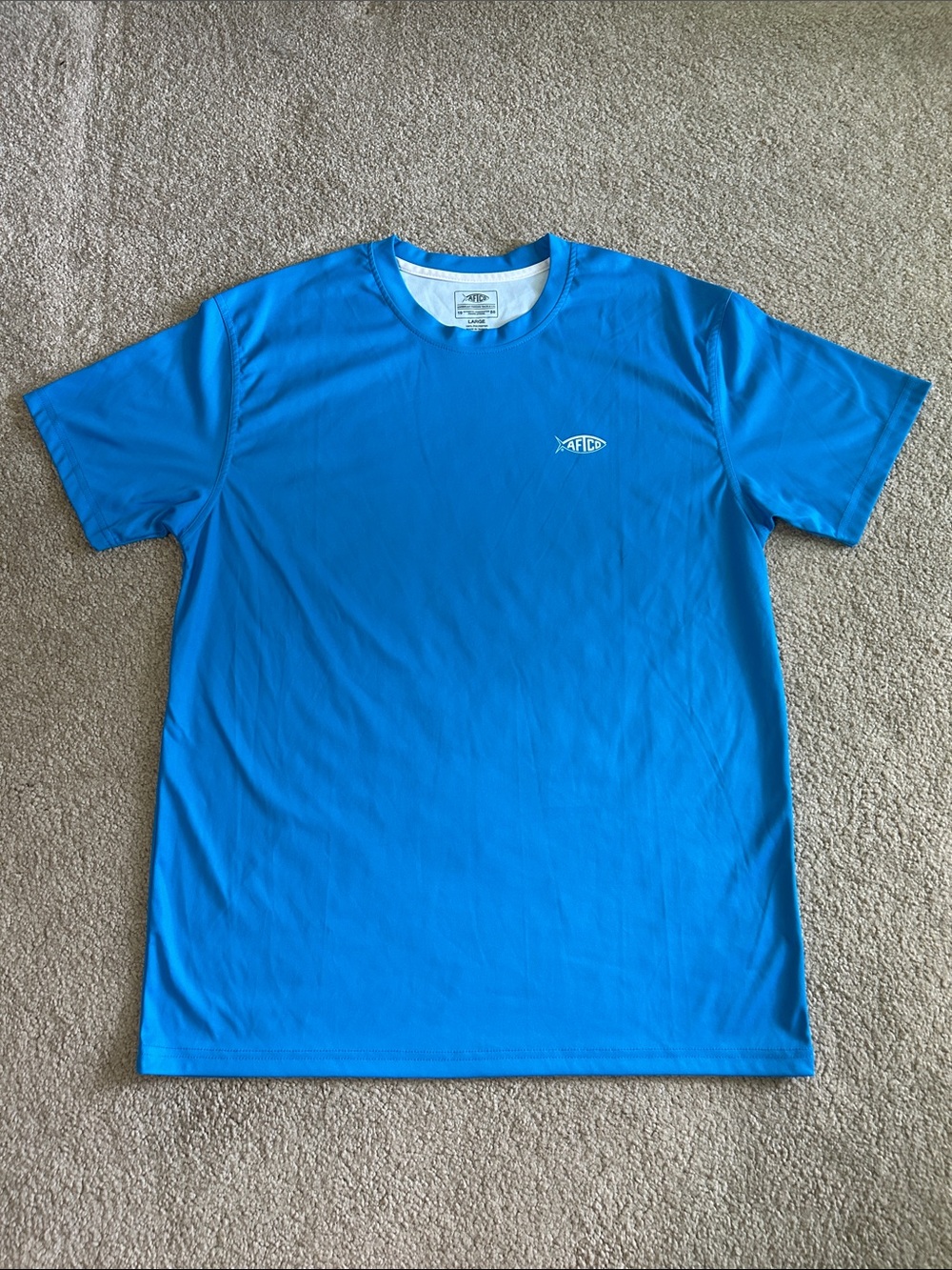 AFTCO Men's Short Sleeve Performance Tee in Bright Blue